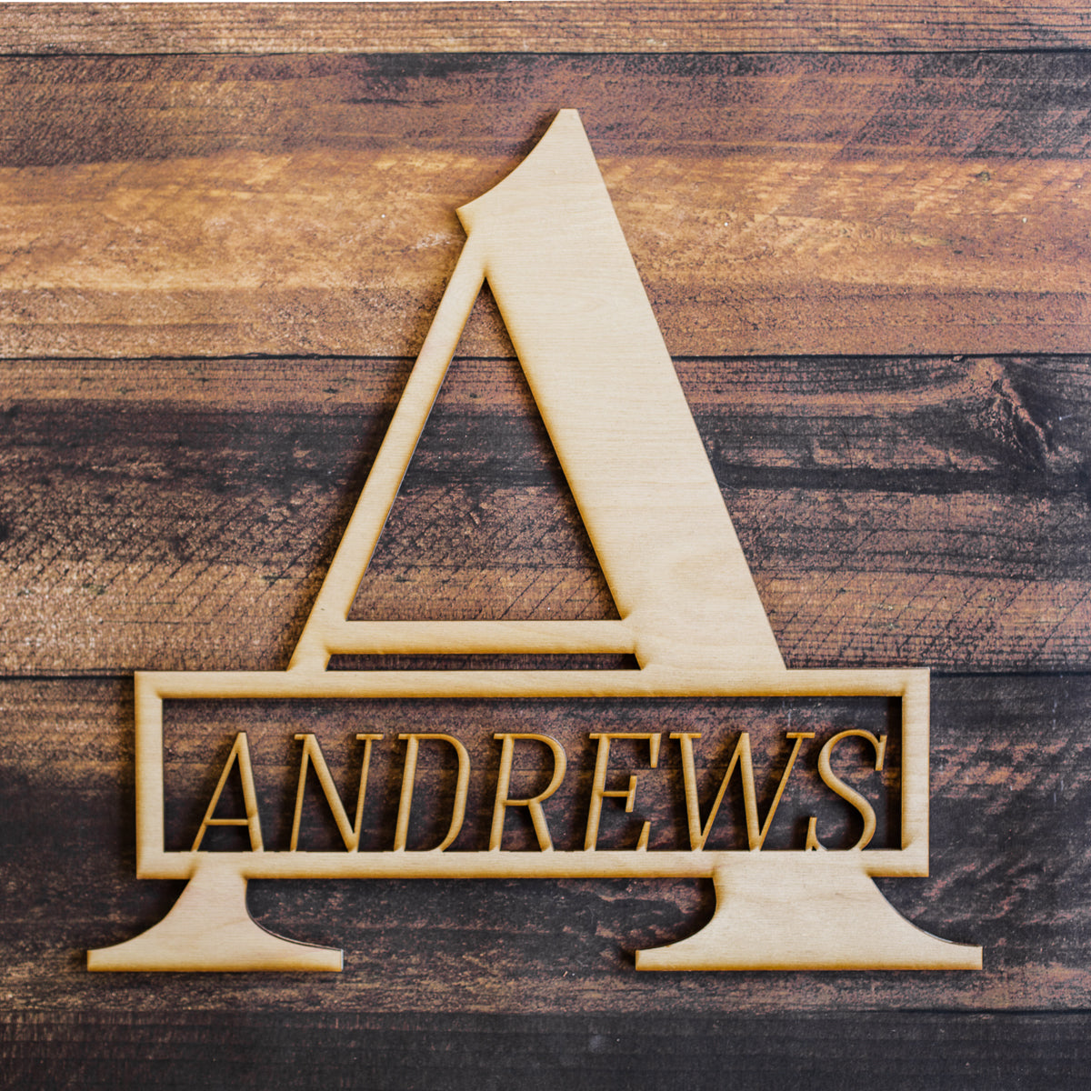 Caslon Name Initial Custom Wood Sign